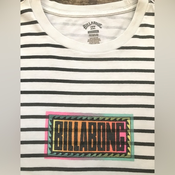 Billabong Other - Billabong Vintage Stripes & Neon T-Shirt